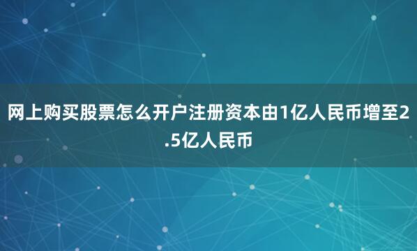 网上购买股票怎么开户注册资本由1亿人民币增至2.5亿人民币
